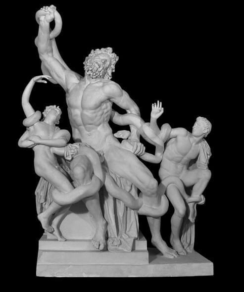 Calco in gesso del Gruppo del Laocoonte ante 1864 h. max. 225 cm; base 142 x 67 cm Courtesy Liceo Artistico - Scuola del Libro di Urbino; Università degli Studi di Urbino ‘Carlo Bo’ Foto: Luca Polidori (Università degli studi di Urbino Carlo Bo)