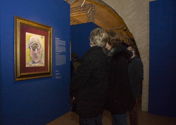 Foto allestimento mostra "Capolavori della Johannesburg Art Gallery. Da Degas a Picasso”, Pavia, Scuderie del Castello Visconteo