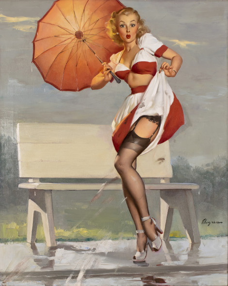 I've Been Spotted, 30 x 24 oil on canvas by Gil Elvgren