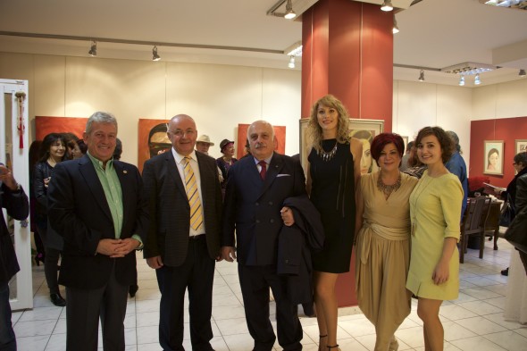 Honorable guests from the Parliament, Ludmila Kapsamun, Art Ankara, artist D.A.Stauer, galleries Semra Sancak at the opening of the exhibition "Ladies of the world against violence" at Firca Art Gallery, Ankara.