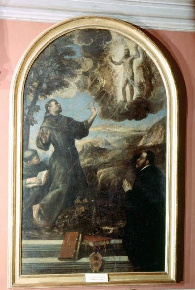 Tiziano (1561), San Francesco riceve le stigmate, olio su tela