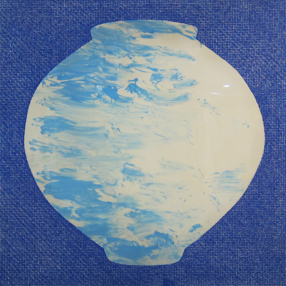 Ik-Joong Kang, Blue Moon Jar with Blue Dots, 170 x 170cm, 2014