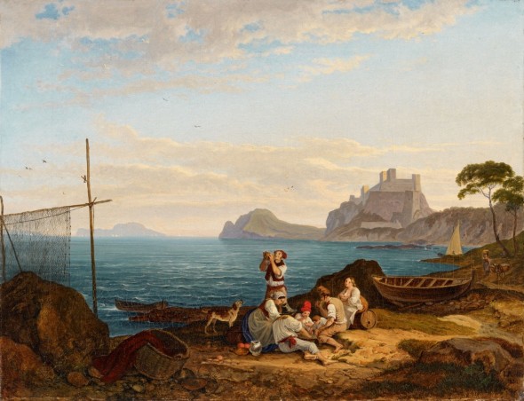 Lotto 1514 Golfo di Napoli con Capri sullo sfondo. 1830 Olio su tela, 34 x 43,5 cm. Firmato e datato EURO 220.000 – 240.000,-