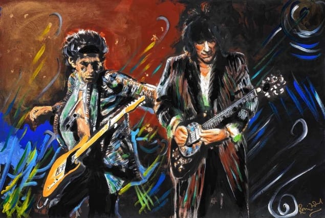 Ronnie Wood dei Rolling Stones inaugura la sua mostra di pittura a New York