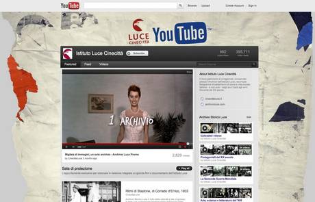 Istituto Luce su YouTube, canale dedicato