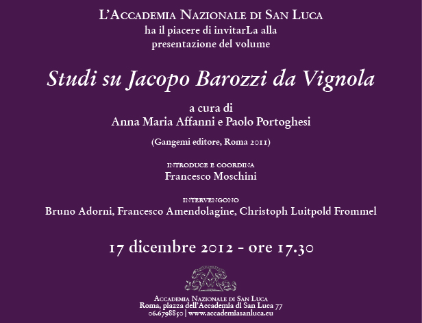 Presentazione volume “Studi su Jacopo Barozzi da Vignola‏”