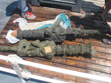 Due cannoni del XV secolo trovati nel mare di Isola Capo Rizzuto