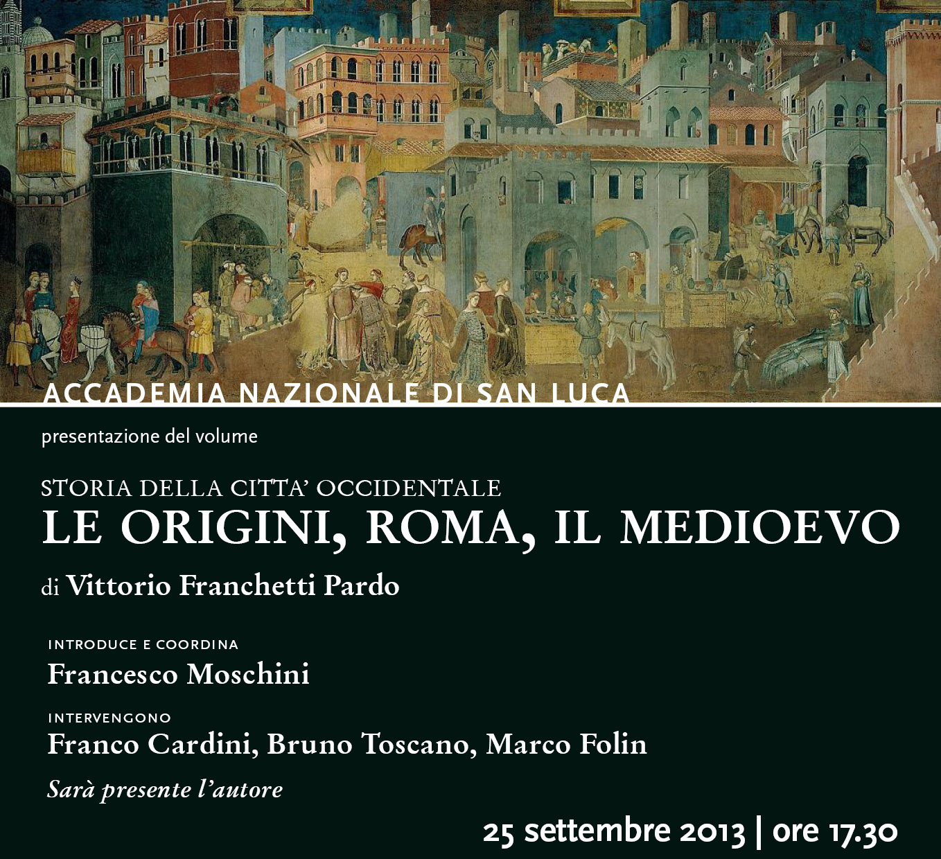 25/09: presentazione del volume “Le origini, Roma, il Medioevo”