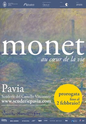 Monet resta a Pavia fino al 2 febbraio 2014