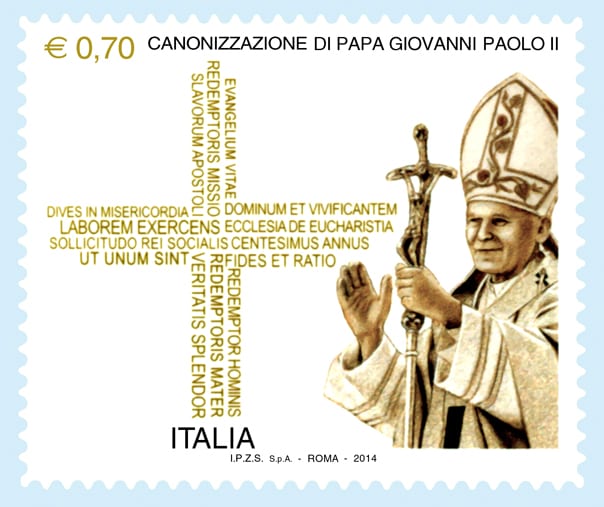 Due francobolli commemorativi dei Beati Giovanni XXIII e Giovanni Paolo II