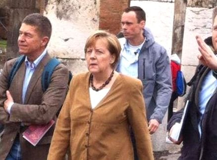 Angela Merkel turista a Pompei