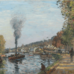 LOT 38 PROPERTY FROM AN IMPORTANT PRIVATE SWISS COLLECTION CAMILLE PISSARRO 1830-1903 LA SEINE À BOUGIVAL signed C. Pissarro and dated 1871 (lower right) oil on canvas 43.5 by 59.7cm. 17 1/4 by 23 1/2 in. Painted in 1871. Estimate 1,400,000 — 1,800,000 GBP Price realized: