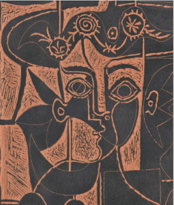 PABLO PICASSO (1881-1973) GRANDE TÊTE DE FEMME AU CHAPEAU ORNÉ (A.R. 518)