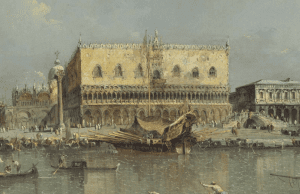 Francesco Guardi, VENICE, THE BACINO DI SAN MARCO, WITH THE PIAZZETTA AND THE DOGE’S PALACE (Particolare)