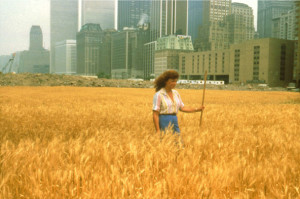 Wheatfield - A Confrontation,1982, by Agnes Denes