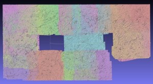 Modello 3D della tela "Alchemy" di Pollock