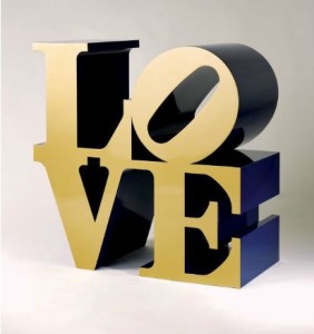 ROBERT INDIANA (B. 1928), LOVE (GOLD/BLUE)
