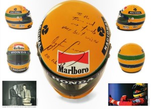 EXCEPTIONNEL CASQUE-PROTOTYPE DAYRTON SENNA Dédicacé, signé et daté. Saison 1990. Champion du monde des pilotes - champion du mond.
