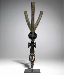 A LUBA FEMALE FIGURE FOR A BOWSTAND DEMOCRATIC REPUBLIC OF CONGO, CIRCA 1880