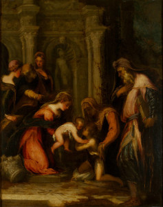 Andrea Meldola, detto Schiavone, Vergine e Bambino, San Giovannino e Santi Zaccaria, Elisabetta, Giuseppe, Caterina e una santa, Lent from the Gover