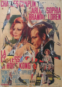 Mimmo Rotella - Decollage cm.140x100 La contessa di Hong Kong 1970-80
