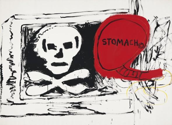 Andy Warhol & Jean-Michel Basquiat 1928 - 1987 & 1960 - 1988 UNTITLED SIGNED BY BOTH ARTISTS ON THE OVERLAP; ACRYLIC, SILKSCREEN AND OIL ON CANVAS. EXECUTED IN 1984-1985. signé par les deux artistes sur le retour de la toile acrylique, encre sérigraphique et huile sur toile 194 x 267 cm; 76 3/8 x 105 1/8 in. Exécuté en 1984-1985. Estimate 700,000 — 1,000,000 EUR LOT SOLD. 819,000 EUR 
