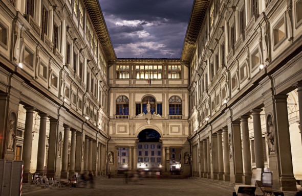 Uffizi Gallery, primary art museum of Florence. Tuscany, Italy