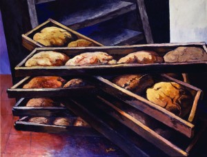 Renato Guttuso Il pane 1978 Olio su tela Collezione privata