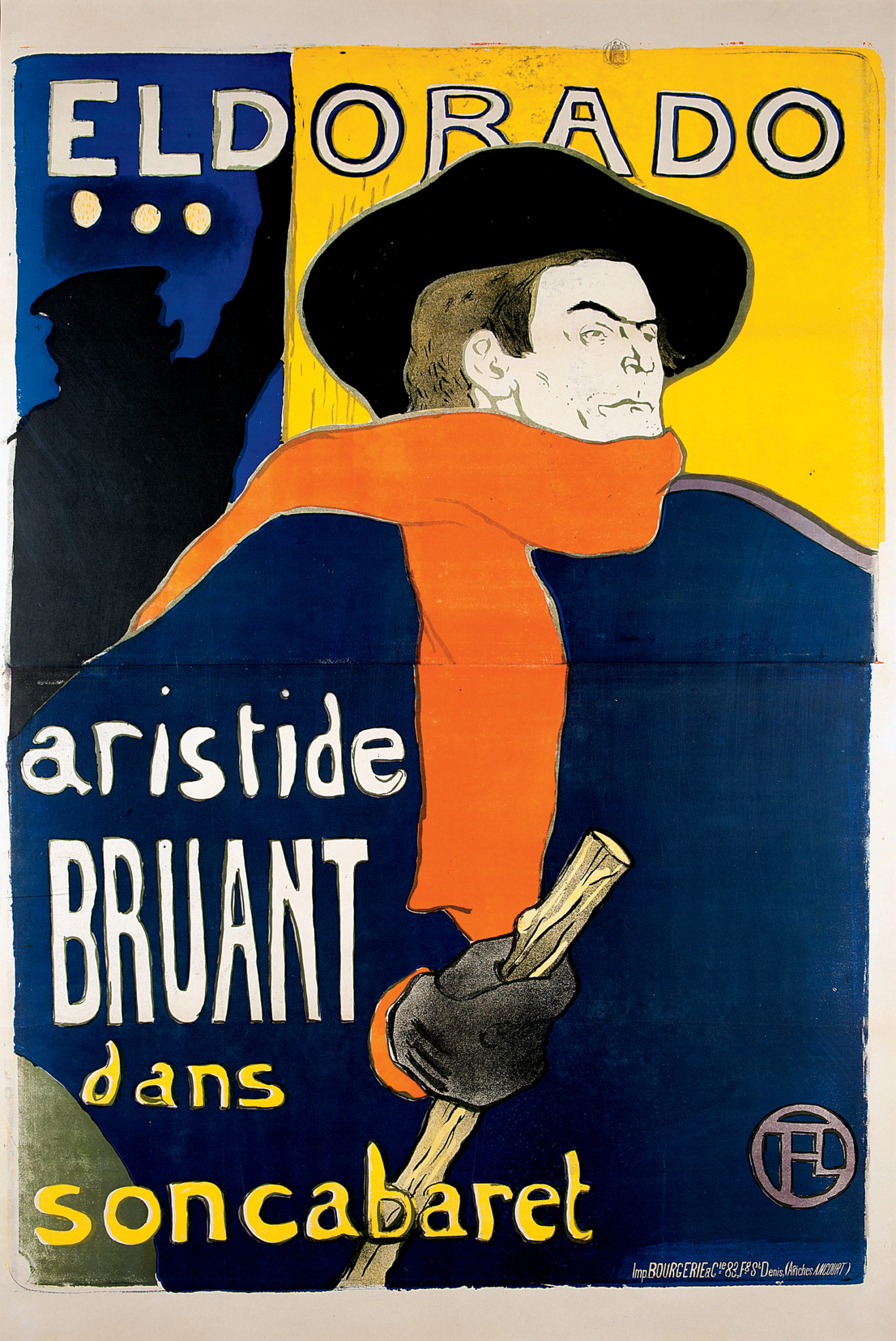 Henri de Toulouse-Lautrec Eldorado, A. Bruant dans son Cabaret 1892 Color Lithography, 138x96 cm © Herakleidon Museum, Athens Greece