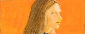 Alex Katz Yvonne, 2015 Oil on board cm 16,5 x 40,5 Courtesy Galleria Monica De Cardenas, Milano