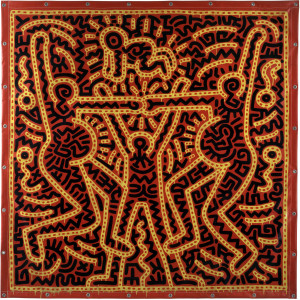 Keith Haring Untitled, 1983 Inchiostro vinilico su telone di vinile 213,4 x 213,4 cm Courtesy Laurent Strouk