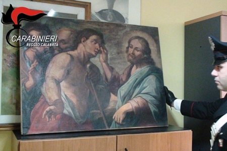 Un quadro rubato tra i 14 dipinti ritrovati durante una perquisizione