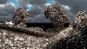 Giuliana Cunéaz_Matter waves chrome_2014-2016_animazione 3D_videoinstallazione