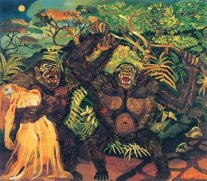 Antonio Ligabue, Gorilla con donna mostra pavia 2017 scuderie del castello visconteo