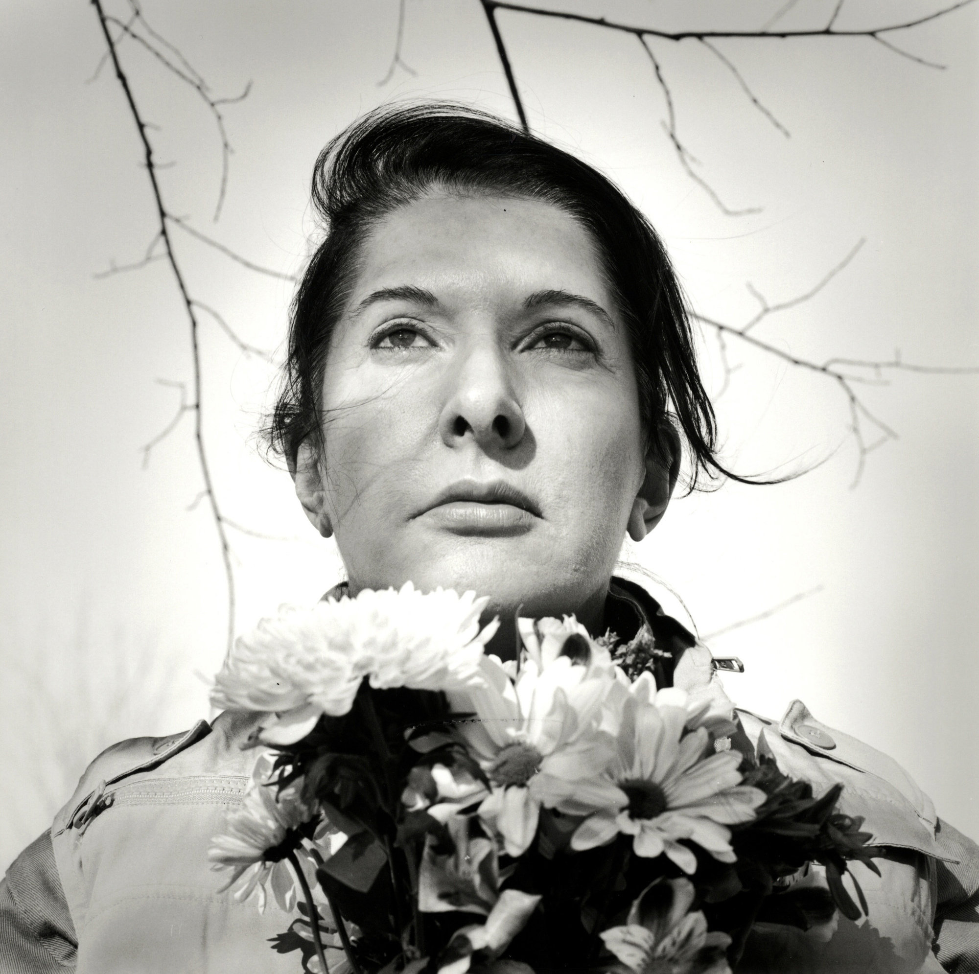 Marina Abramović. Portrait with Flowers, 2009