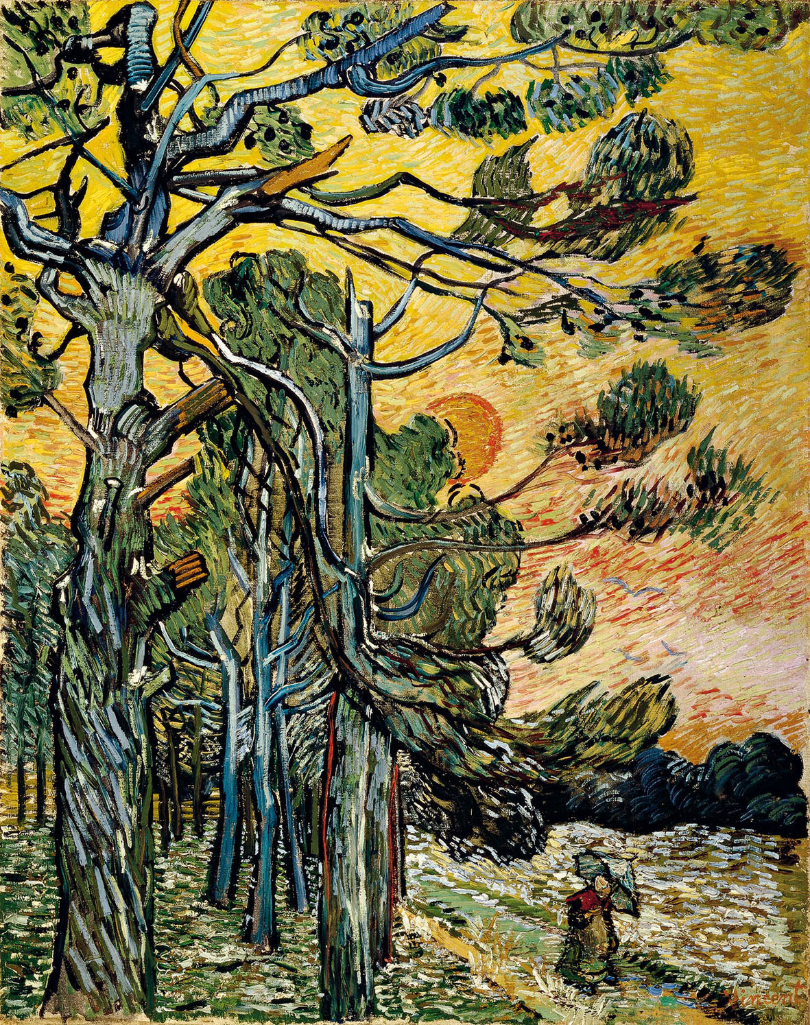 Vincent van Gogh, Pini al tramonto, 1889, olio su tela, cm 91,5 x 72 Otterlo, Kröller-Müller Museum