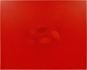 Turi Simeti, 4 ovali rossi, 120x150 cm, 2010