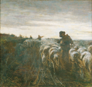 Giovanni Segantini: Il ritorno dal pascolo, Olio su tela. Collezione privata