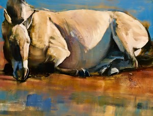 Mark Adlington, Blue Sky Day, olio su tela, 2014, Palazzo Ferrero