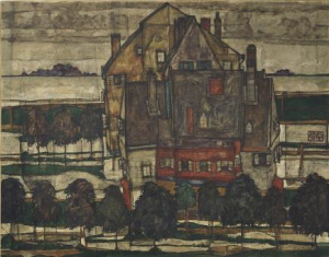 Egon Schiele Einzelne Häuser 1915 Christie's Londra