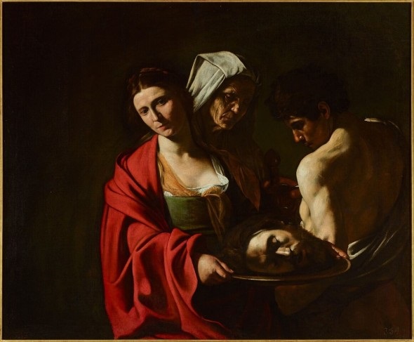 Da Caravaggio a Bernini. Scuderie del Quirinale ( Michelangelo Merisi da Caravaggio (Milano, 1571 – Porto Ercole, 1610) -Salomé con la testa del Battista 1607 -Olio su tela / Oil on canvas Colecciones Reales. Patrimonio Nacional Palacio Real de Madrid Collezione reale / Royal collection Filippo IV)