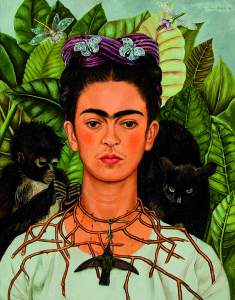 Frida Kahlo Autoritratto con collana di spine e colibrì, 1940 Olio su lamina metallica, cm 63,5 × 49,5 Nickolas Muray Collection Austin, University of Texas, Harry Ransom Center © Banco de México Diego Rivera & Frida Kahlo Museums Trust, México D.F. by SIAE 2014