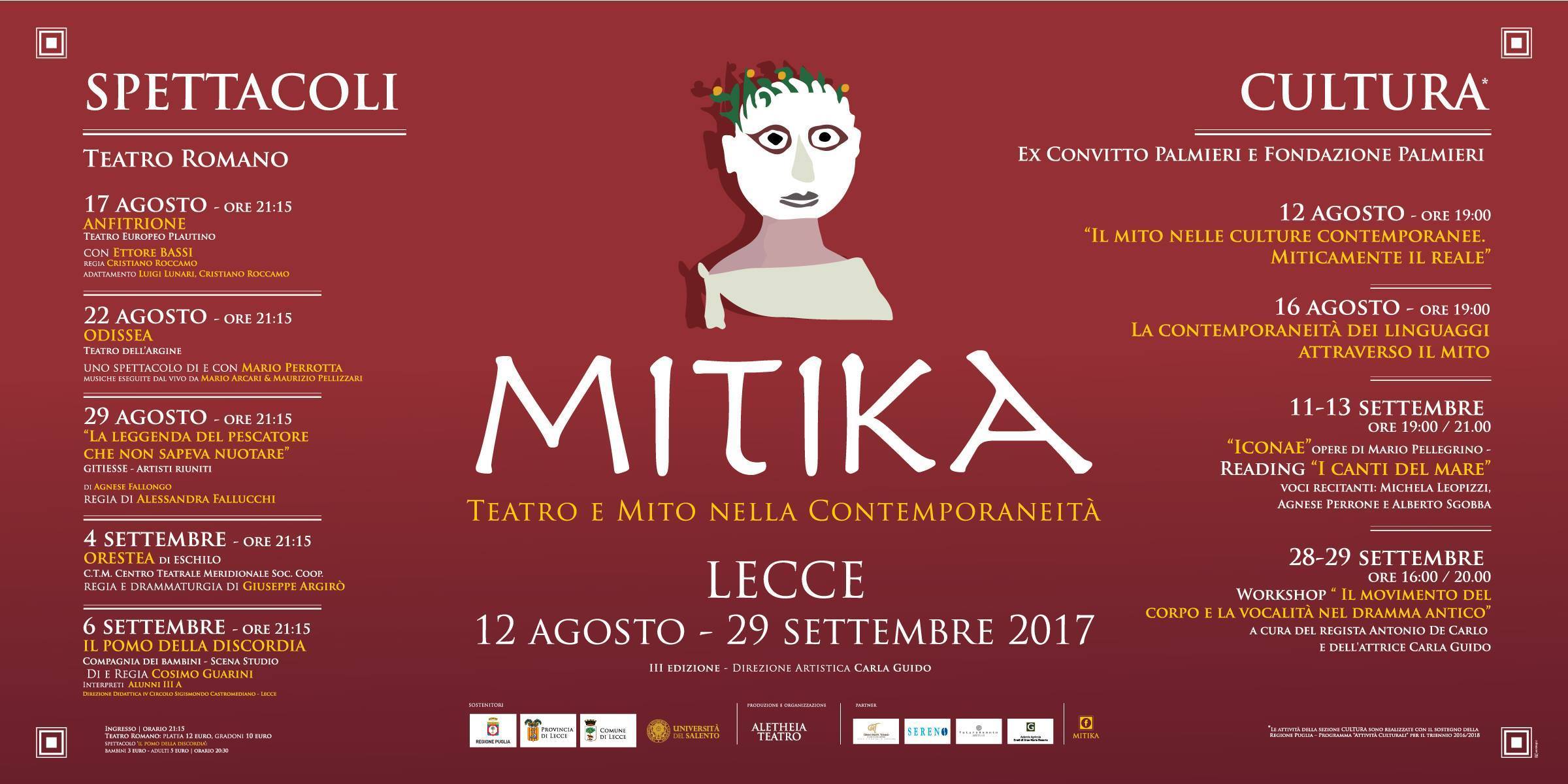 Mitika, a Lecce la III edizione della rassegna teatrale sul mito