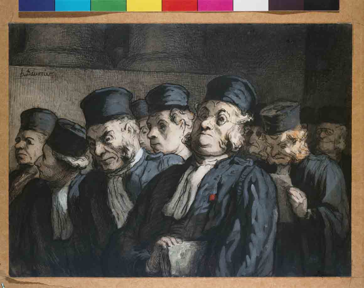2_H. Daumier - DR 10609 - Avocats et juges avant l'audience (Les Avocats)_b