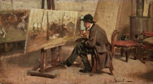 Giovanni Boldini - Giovanni Fattori nello studio 1867 Milano, Collezione Intesa Sanpaolo