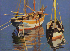 Llewelyn Lloyd - Barconi all'ormeggio, 1926