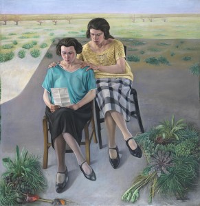 CAGNACCIO DI SAN PIETRO (Natale Scarpa) (Desenzano del Garda 1897 - Venezia 1946) La lettera, 1925 Olio su tela, cm. 139 x 134,5