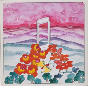 Ettore Sottsass Jr., House Enviroment. Disegno per la mostra Italy: The New Domestic Landscape, Museum of Modern Art, New York, s.d. (1972), pastelli e pennello su cartoncino,