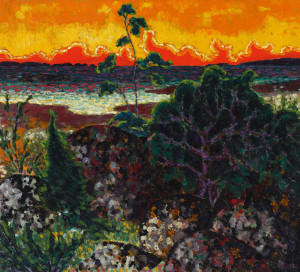 Mägi: Paesaggio con nuvola rossa. 1913–1914, Olio su tela. 70,4 × 78. © Stanislav Konrad