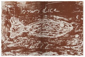 Jannis Kounellis, The Gospel According to Thomas (4), 2000, serigrafia (Riproduzione fotografica Antonio Idini)